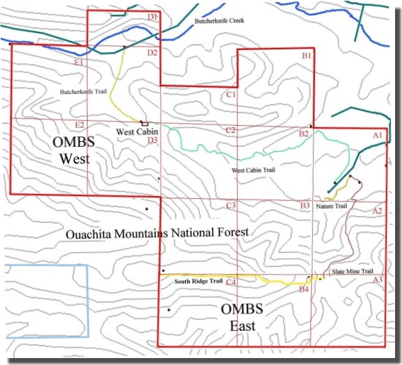 OMBS map with trails